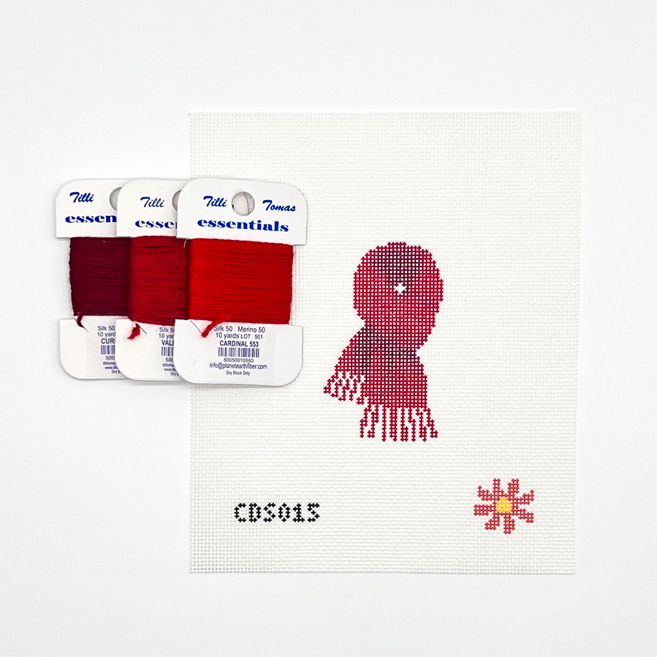 Red Scarf Mini Needlepoint Canvas