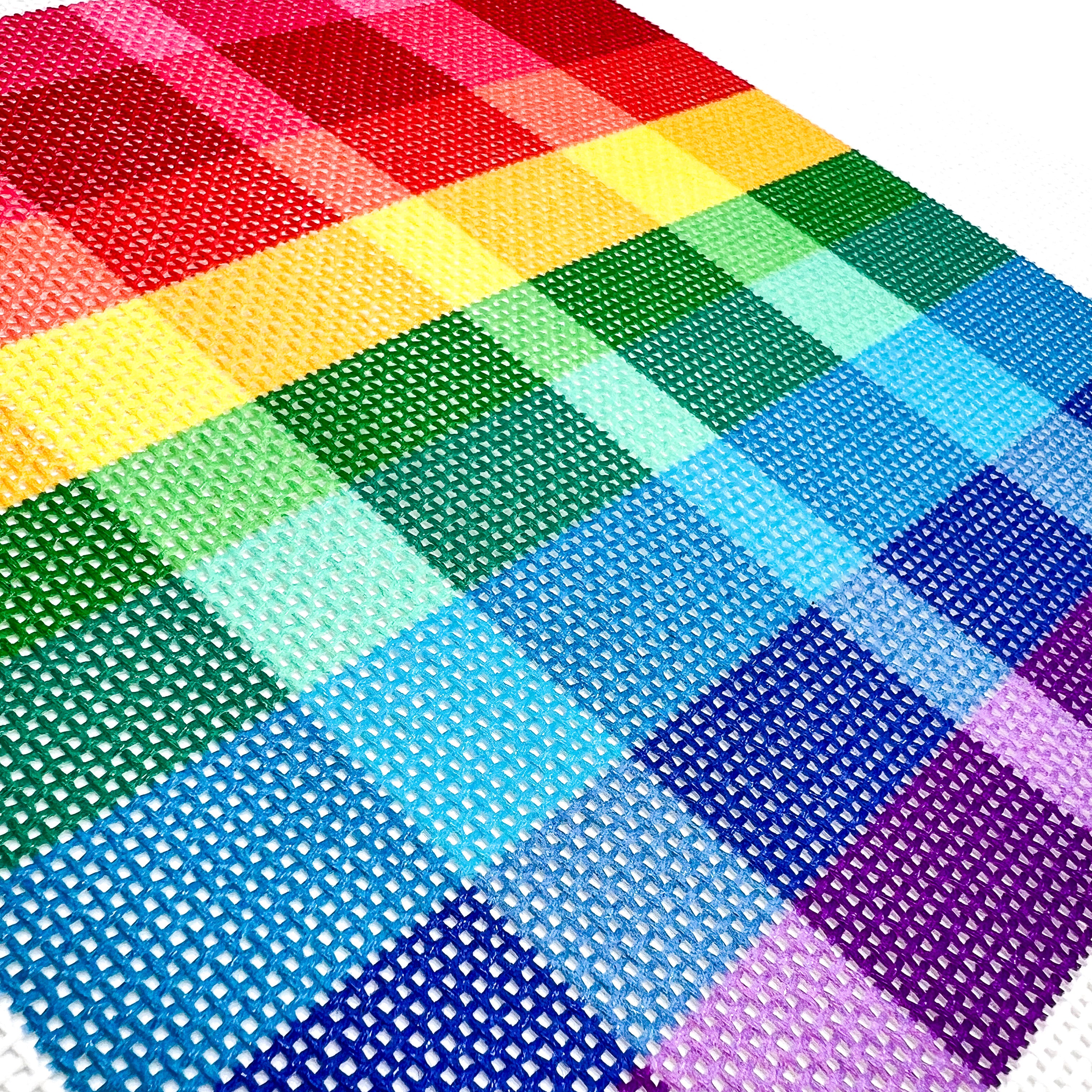 Rainbow Checks Needlepoint Canvas