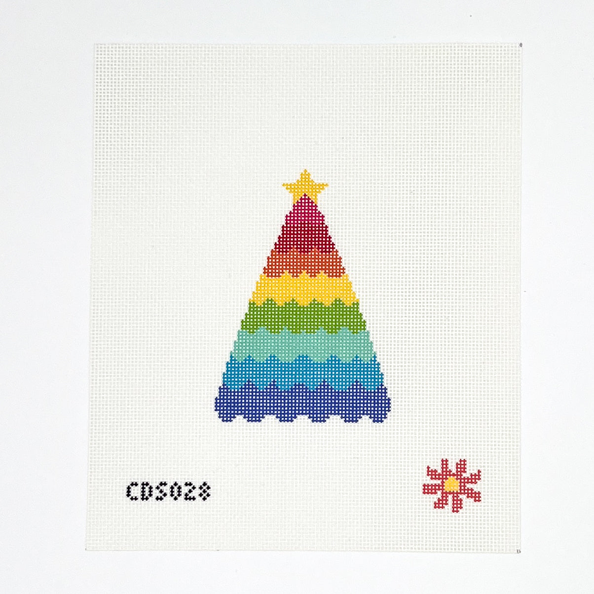 Rainbow Christmas Tree Needlepoint Canvas