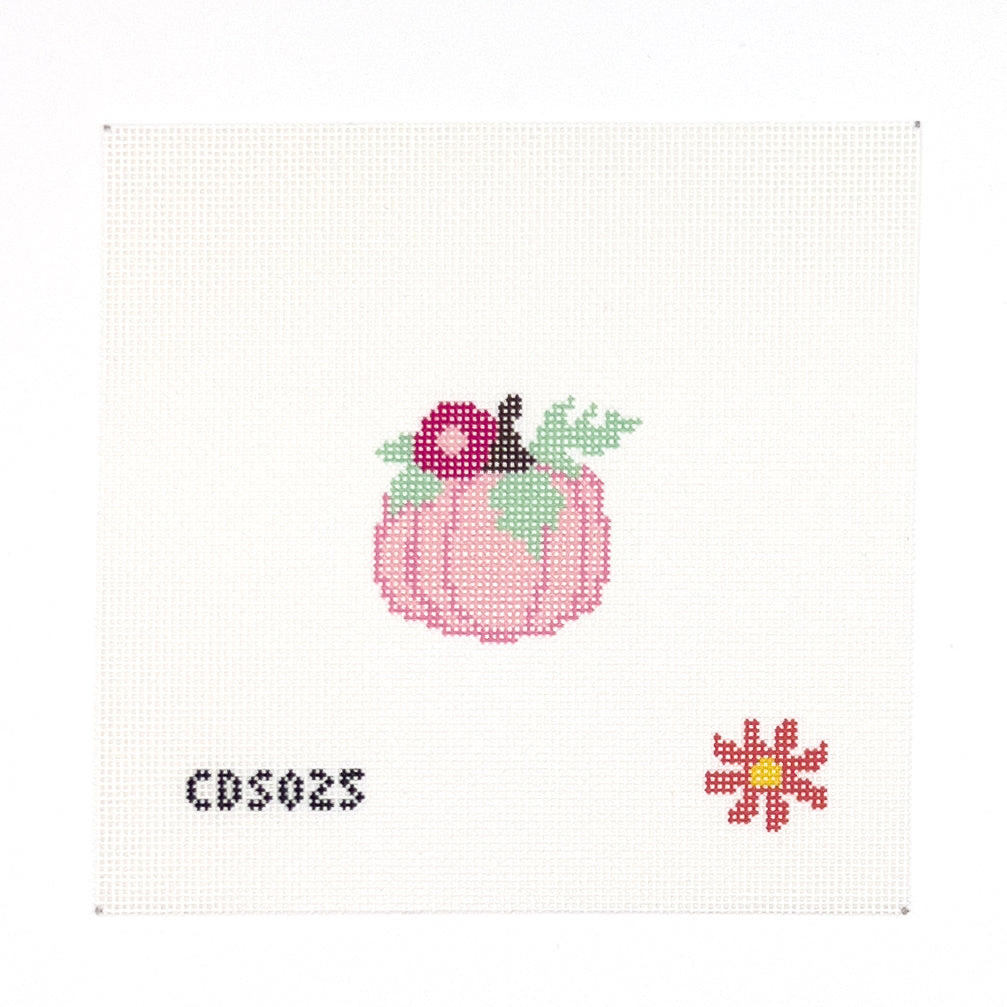 Pink Pumpkin Mini Needlepoint Canvas