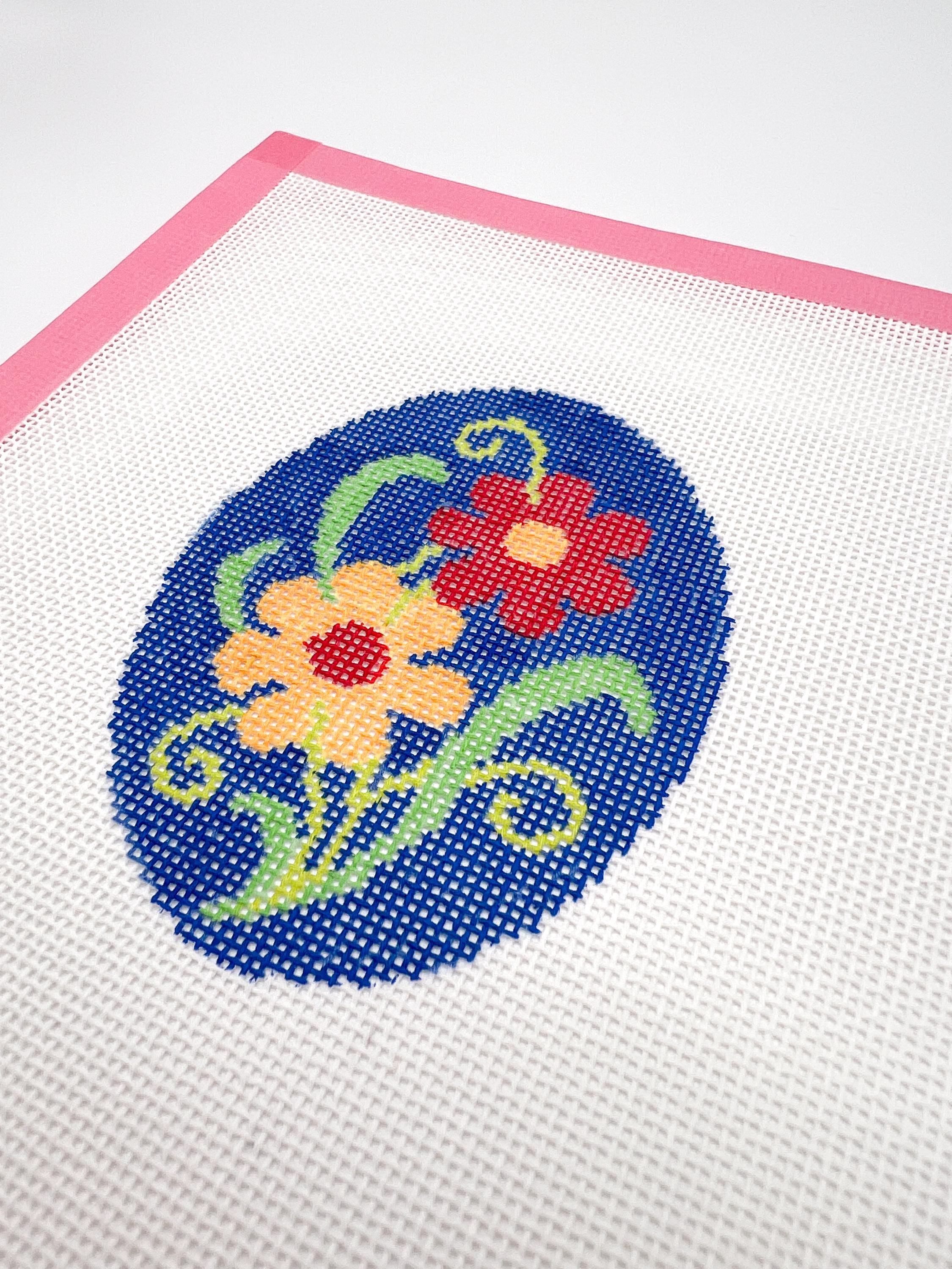 Red & Yellow Flowers Needlepoint Canvas