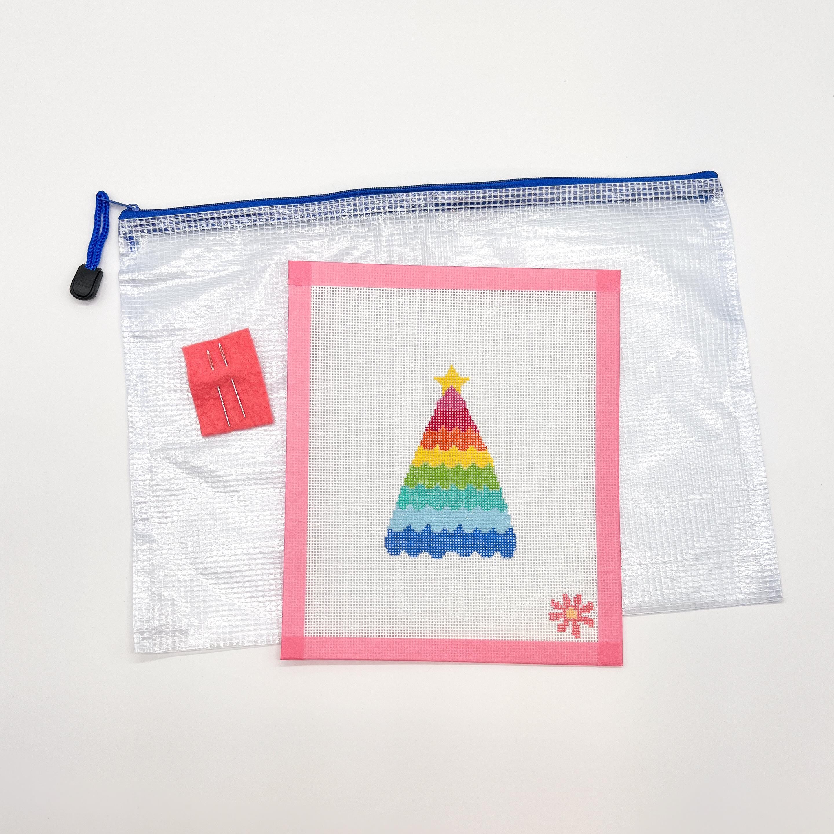 Rainbow Christmas Tree Needlepoint Canvas