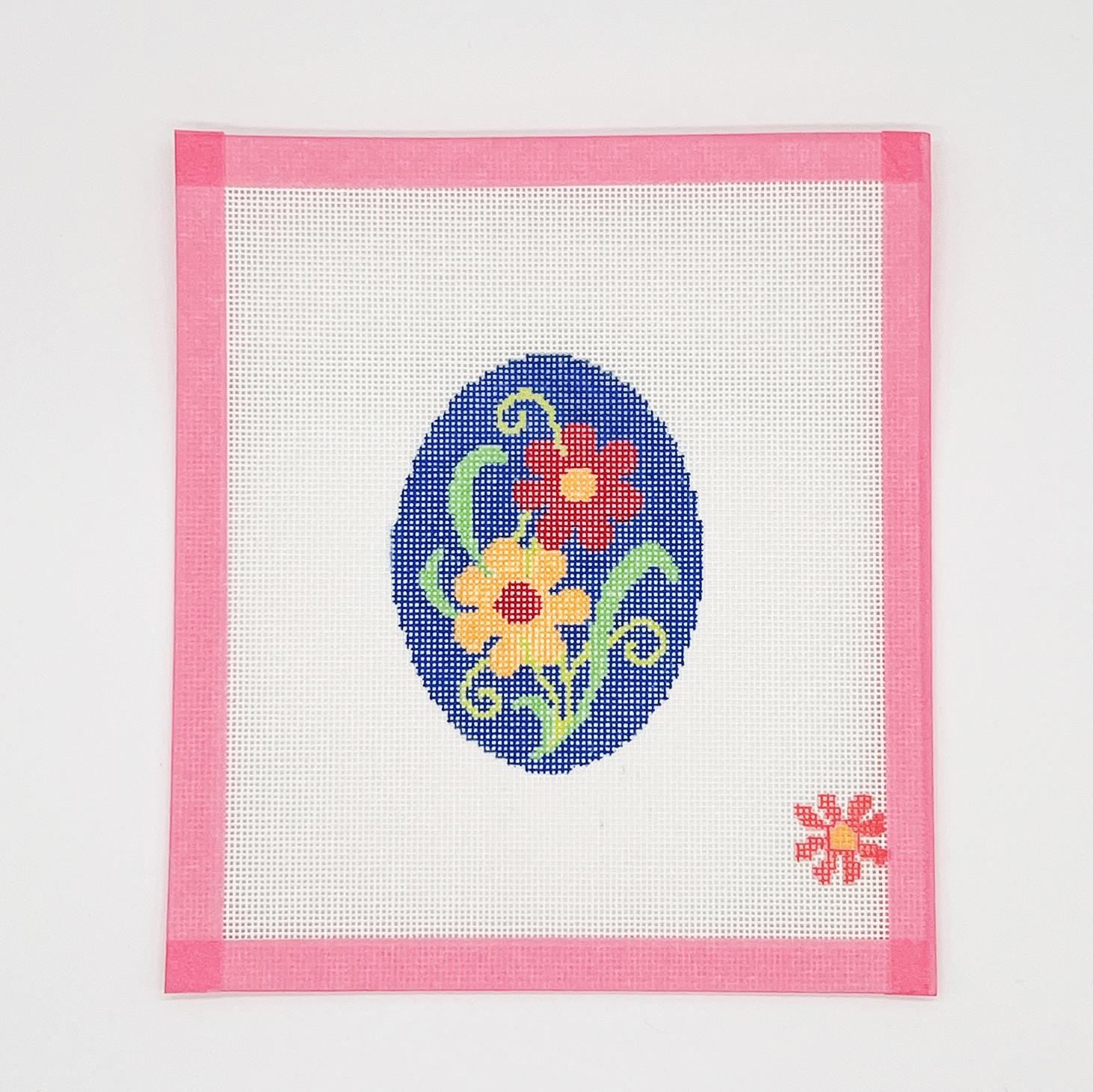 Red & Yellow Flowers Needlepoint Canvas
