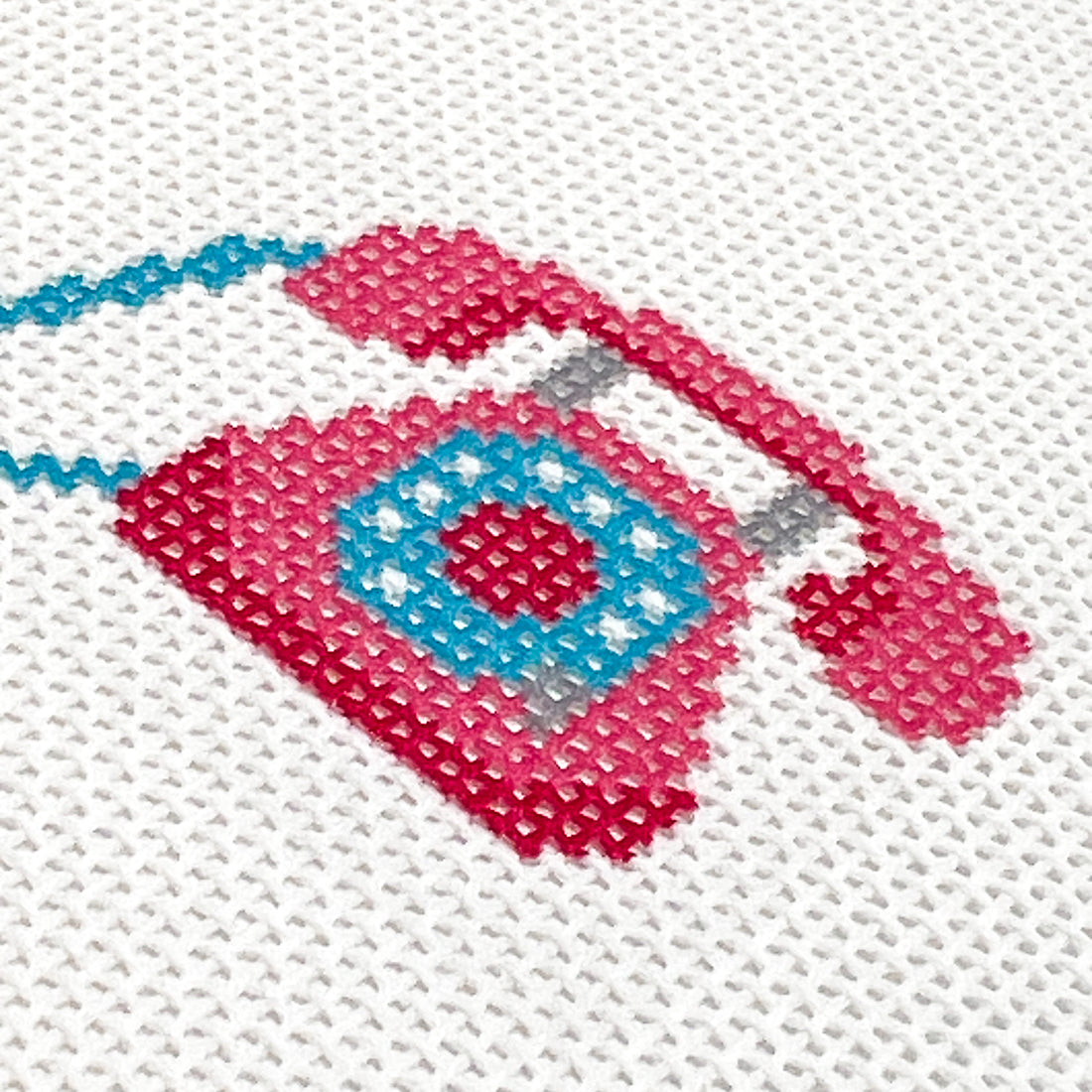 Retro Telephone Mini Needlepoint Canvas