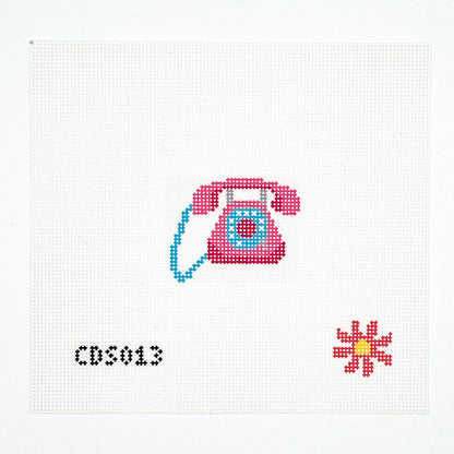 Retro Telephone Mini Needlepoint Canvas