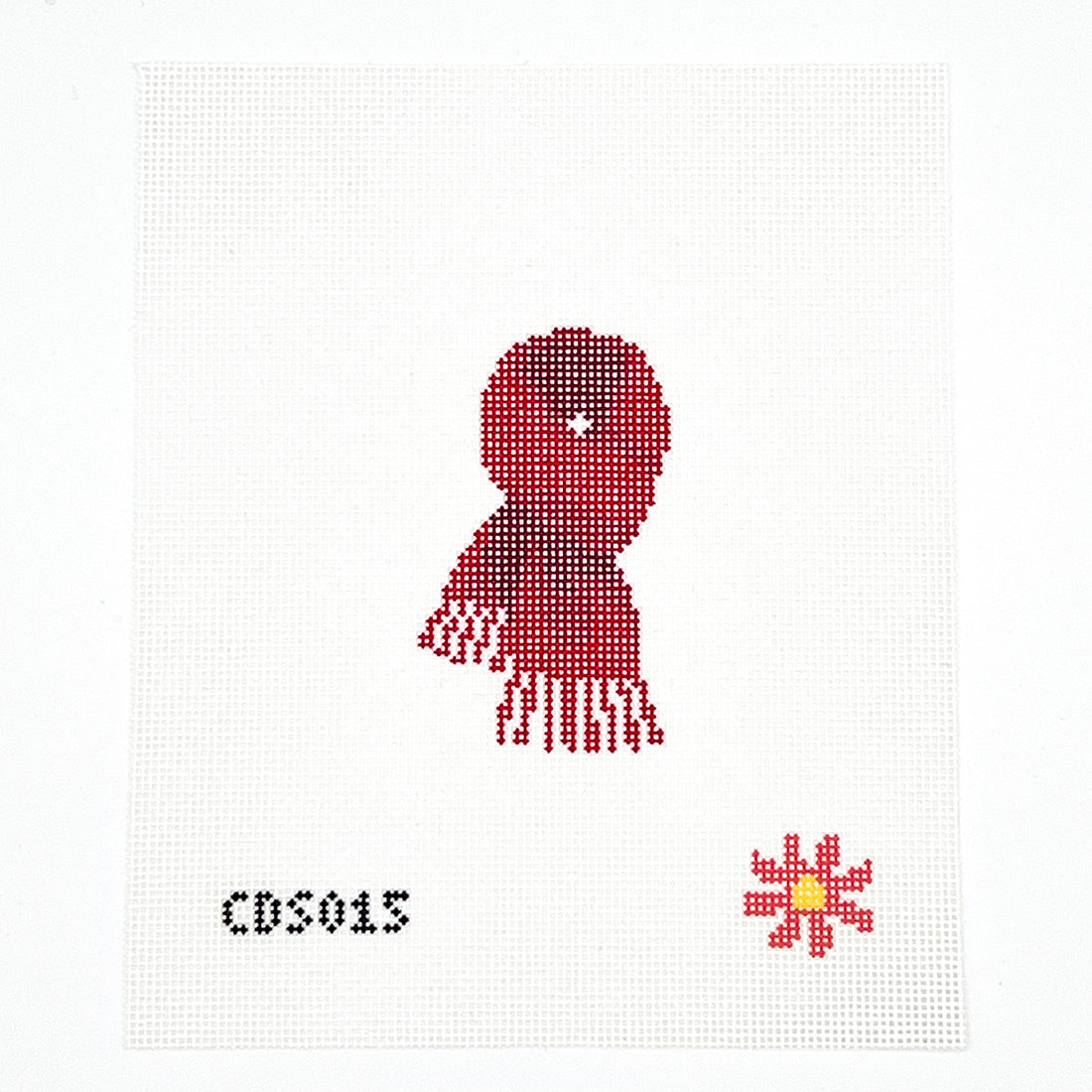 Red Scarf Mini Needlepoint Canvas