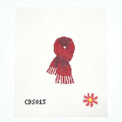 Red Scarf Mini Needlepoint Canvas