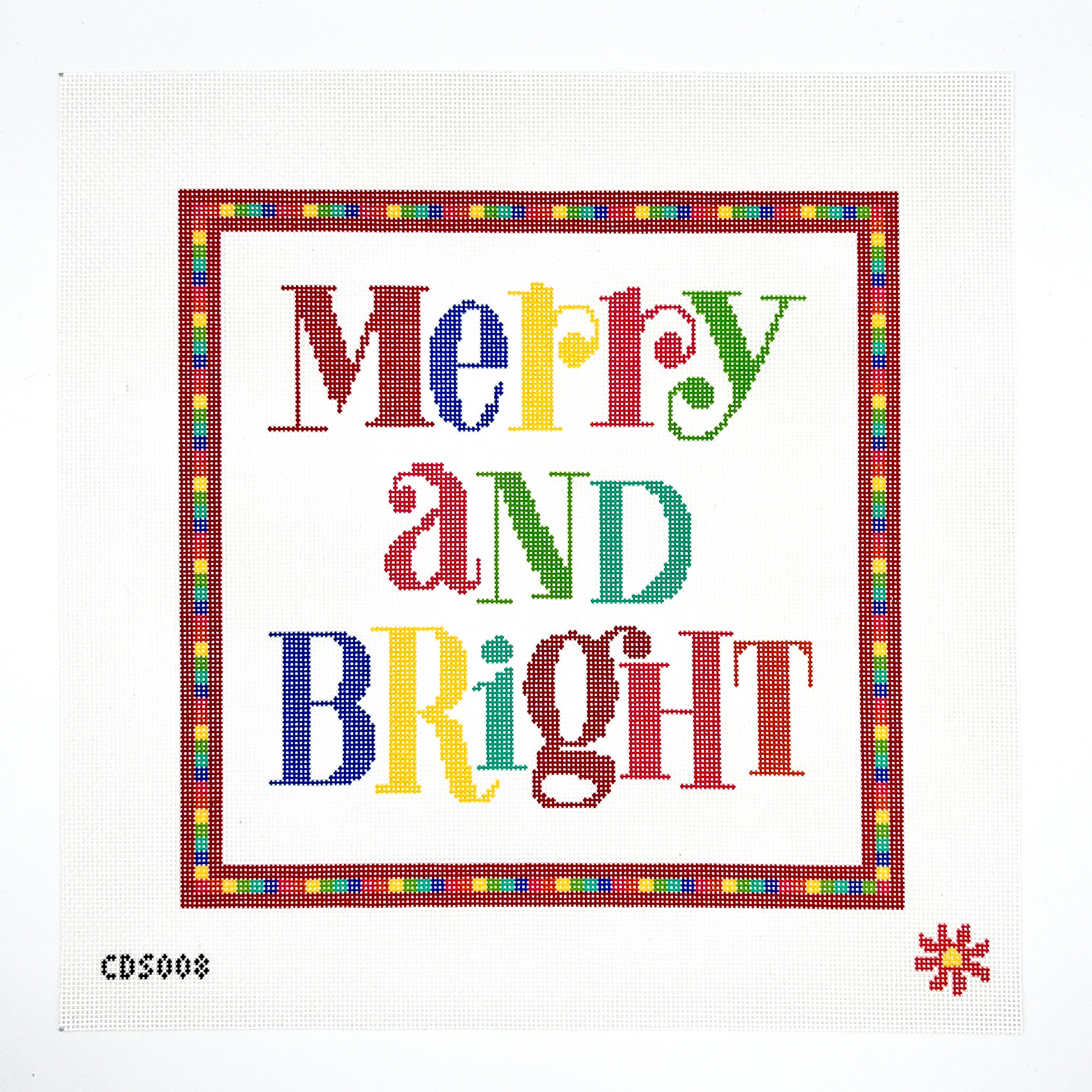 Merry and Bright Needlepoint Canvas &amp; Kit