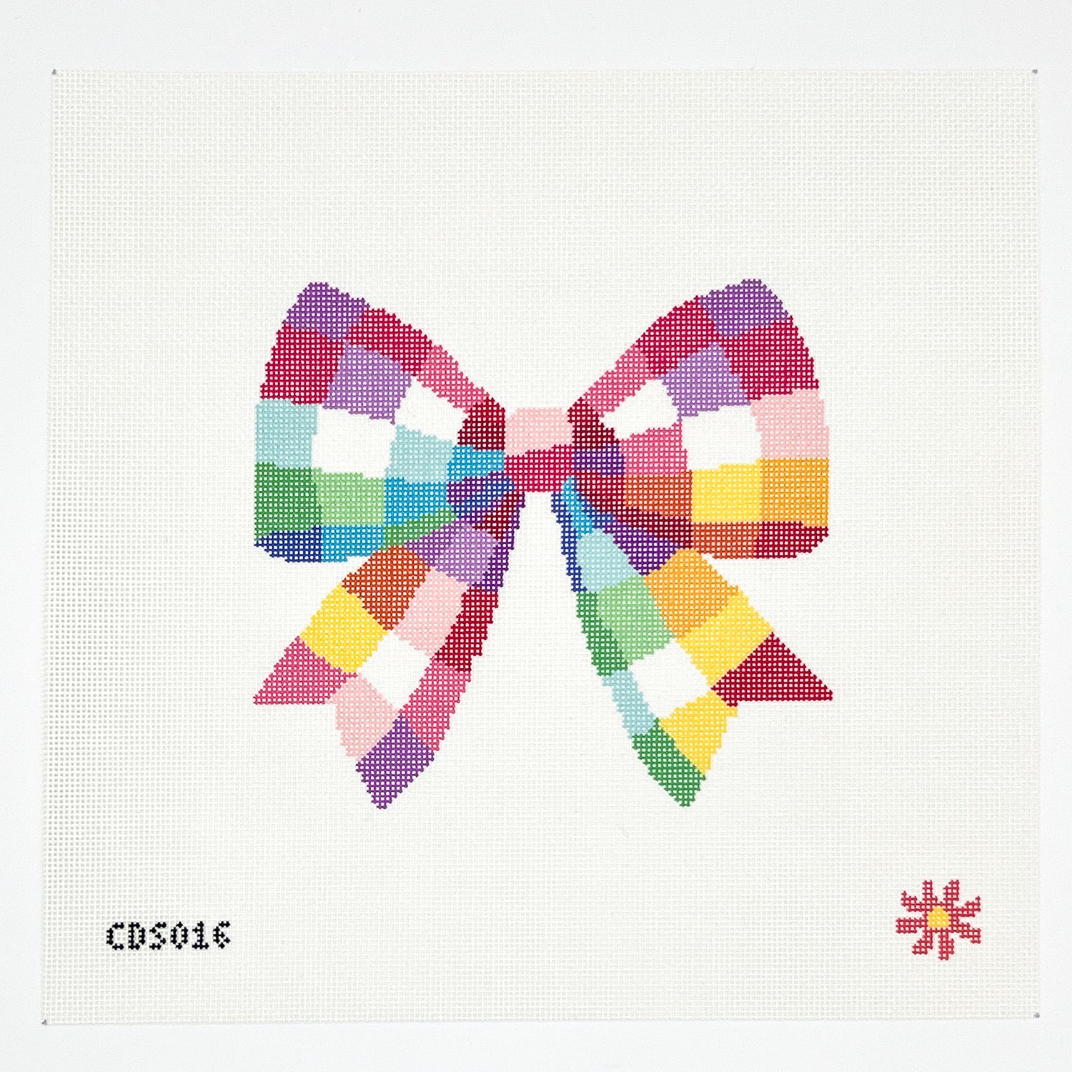 Gingham Bow Needlepoint Canvas