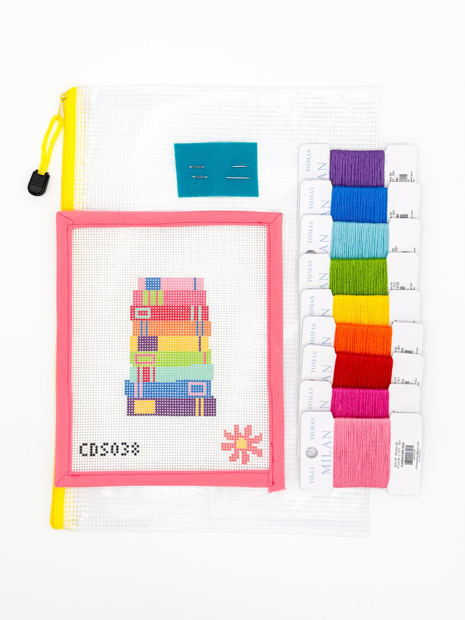 Rainbow Books Needlepoint Canvas or Kit - 13 Mesh