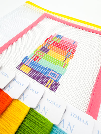 Rainbow Books Needlepoint Canvas or Kit - 13 Mesh