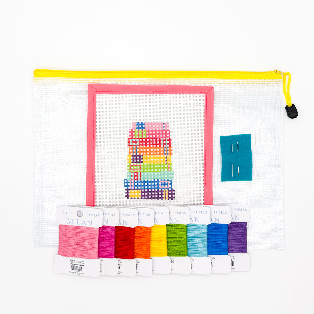 Rainbow Books Needlepoint Canvas or Kit - 13 Mesh