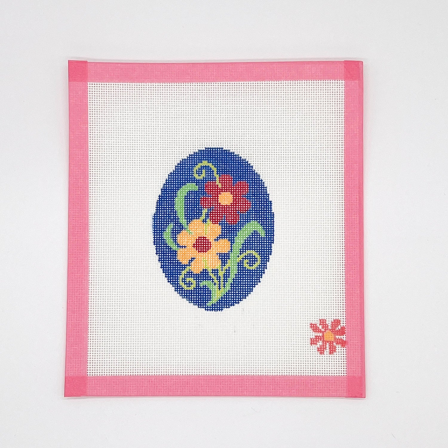 Red &amp; Yellow Flowers Needlepoint Canvas