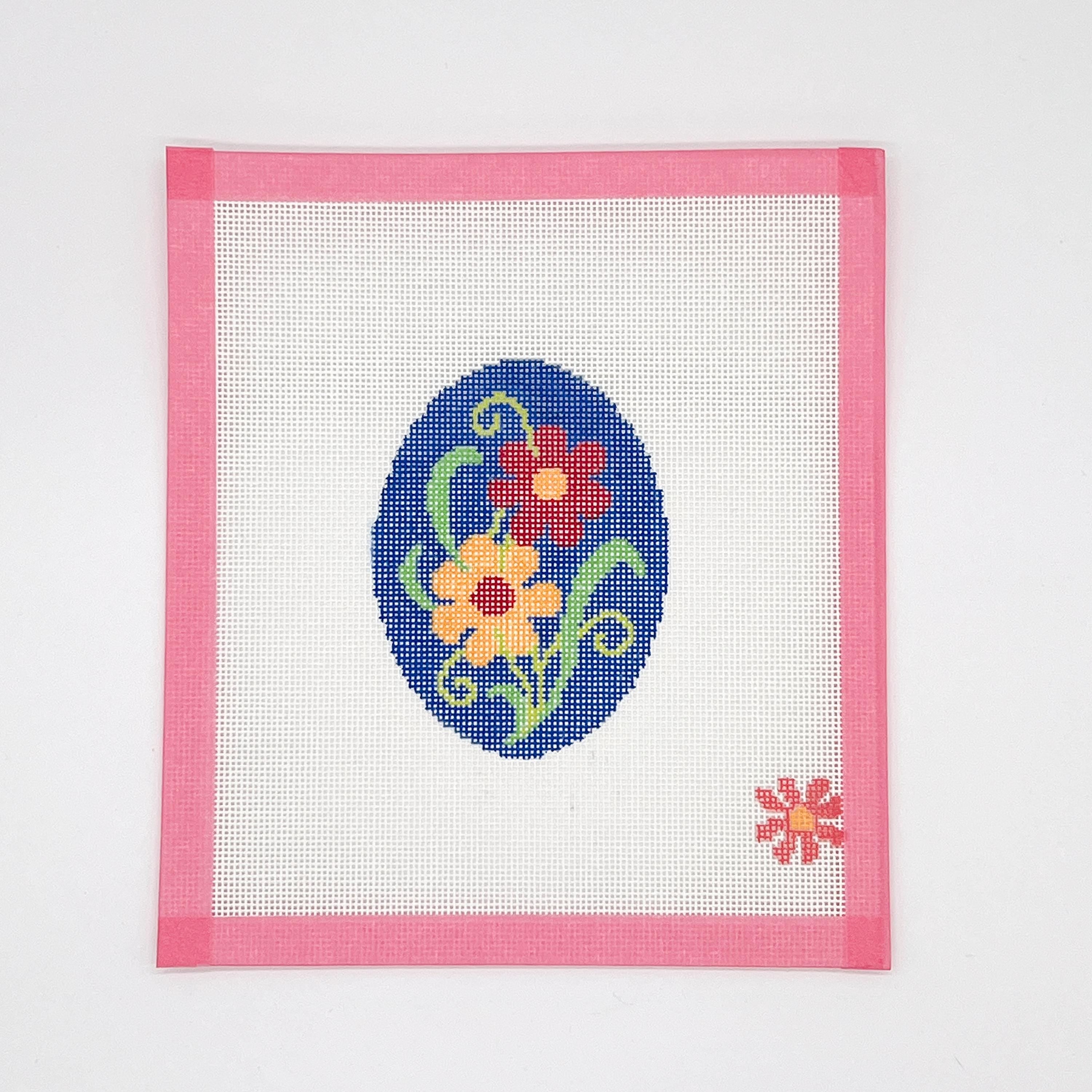 Red &amp; Yellow Flowers Needlepoint Canvas