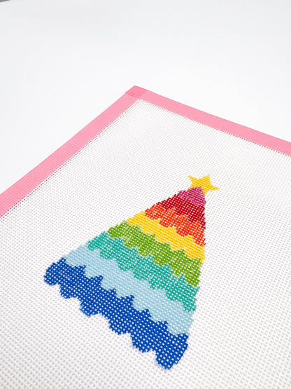 Rainbow Christmas Tree Needlepoint Canvas