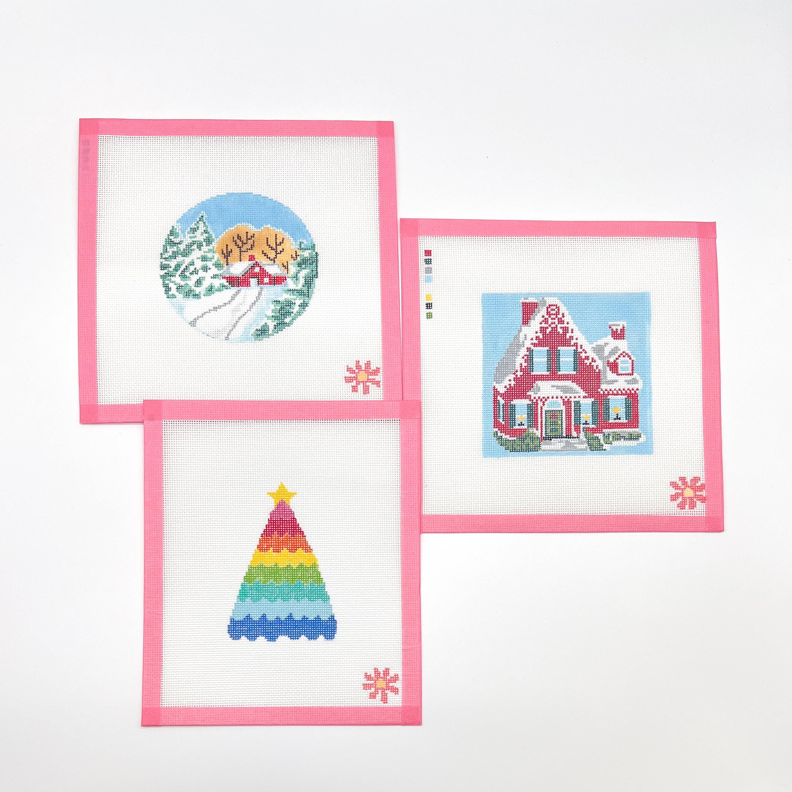 Rainbow Christmas Tree Needlepoint Canvas