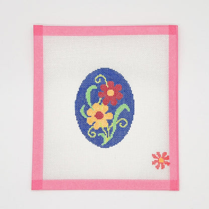 Red &amp; Yellow Flowers Needlepoint Canvas