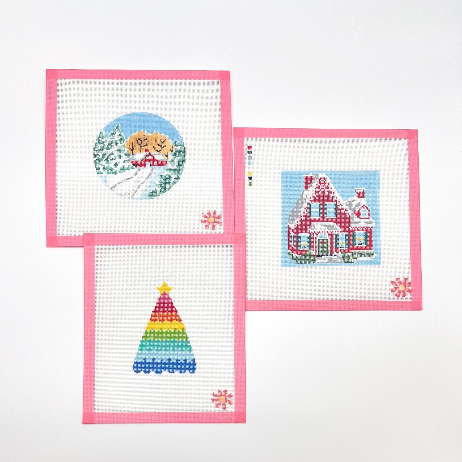 Snowy House in the Woods Needlepoint Canvas