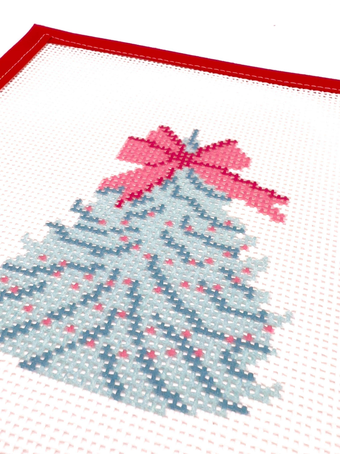 Colorful Christmas Tree Needlepoint Canvas - Holiday Ornament