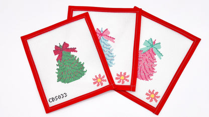 Colorful Christmas Tree Needlepoint Canvas - Holiday Ornament