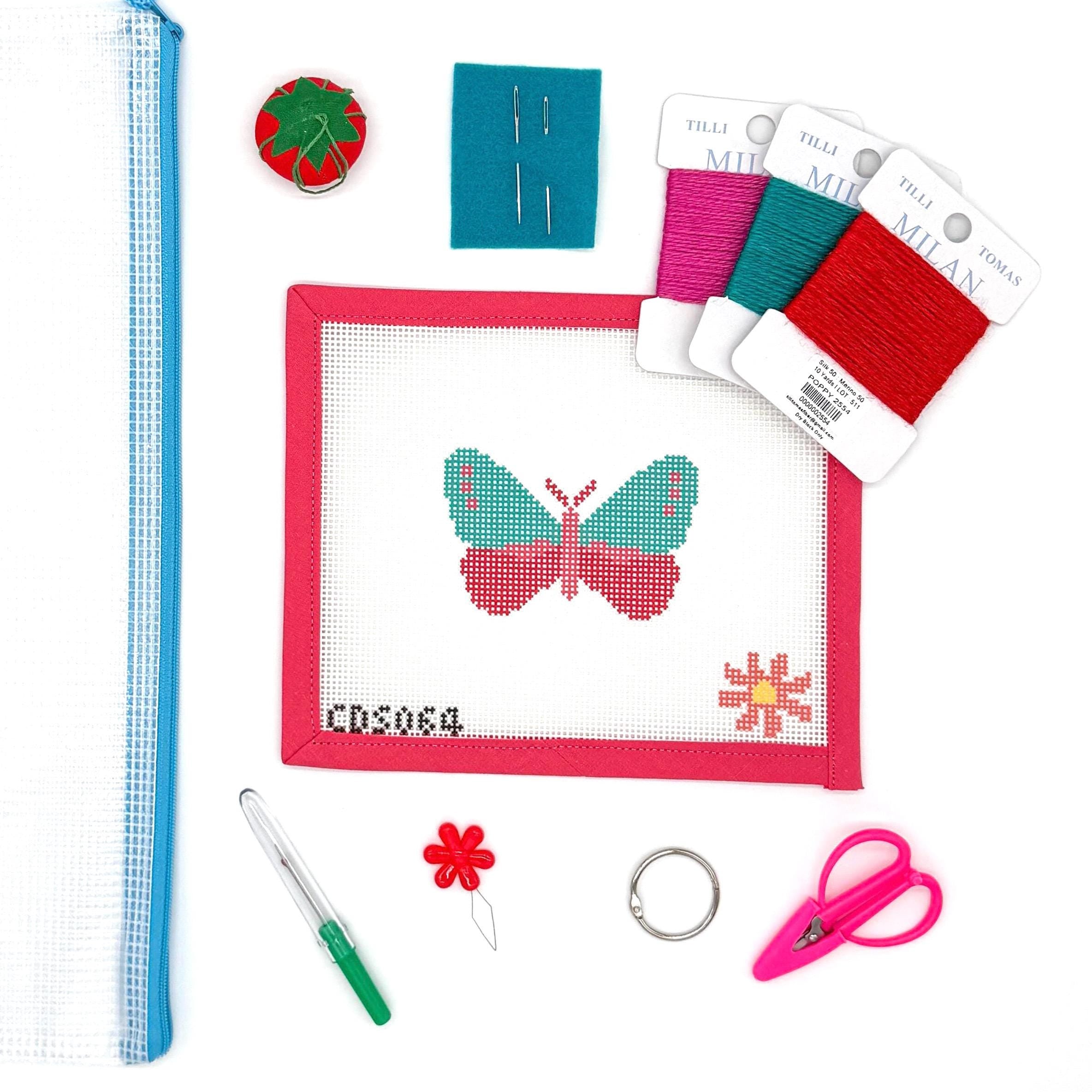 Butterfly Needlepoint Kit for Adults | Relaxing Craft Project | Colorful Stitch Kit