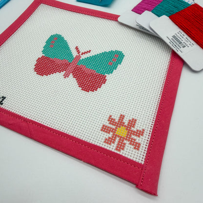 Butterfly Needlepoint Kit for Adults | Relaxing Craft Project | Colorful Stitch Kit