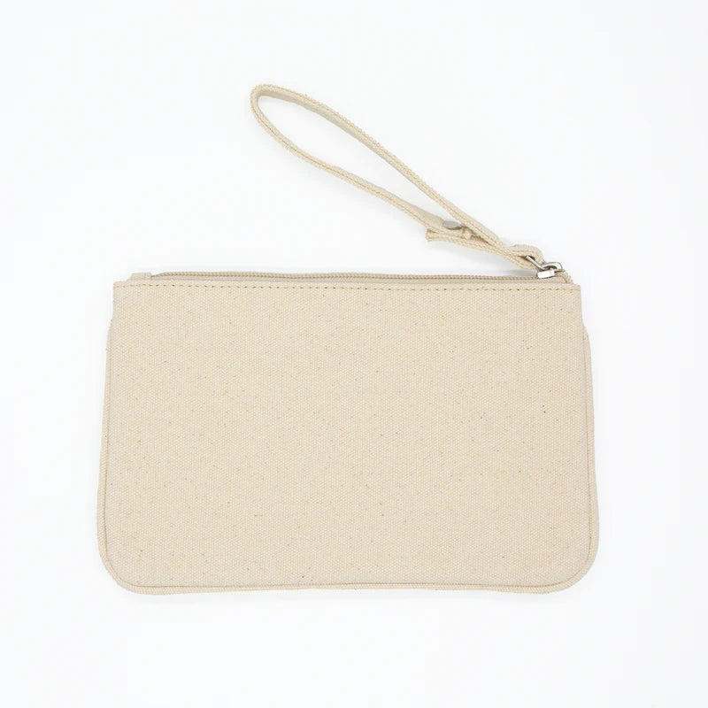 Natural Canvas Clutch with Round Insert
