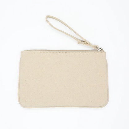 Natural Canvas Clutch with Round Insert