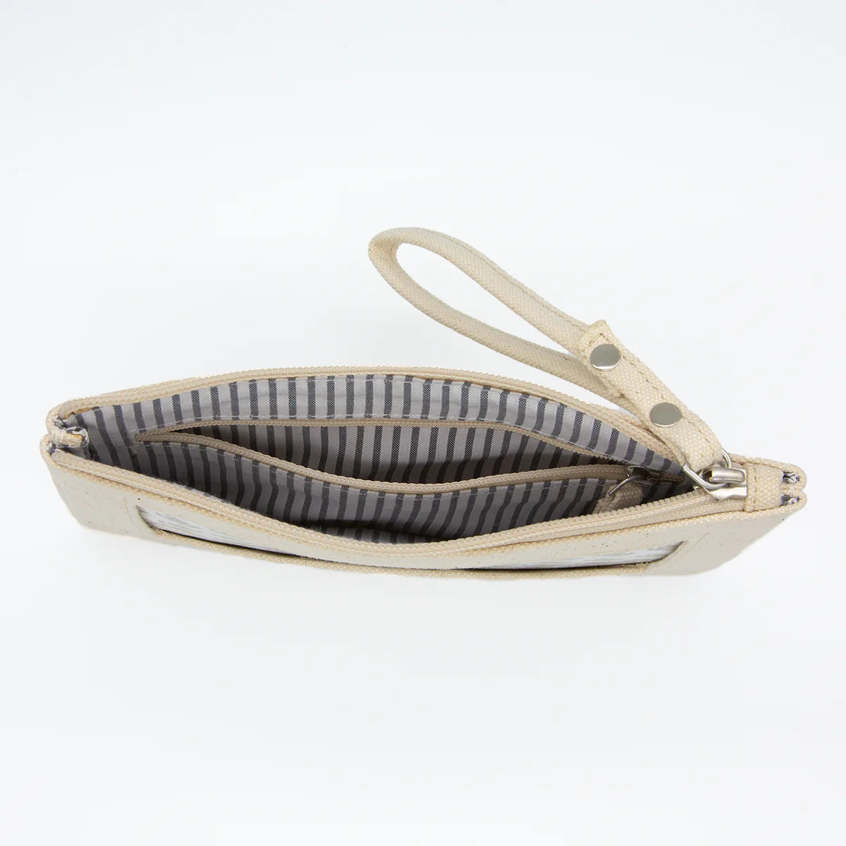 Natural Canvas Clutch with Round Insert