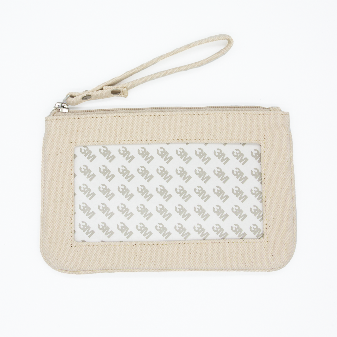 Natural Canvas Clutch with Rectangle Insert