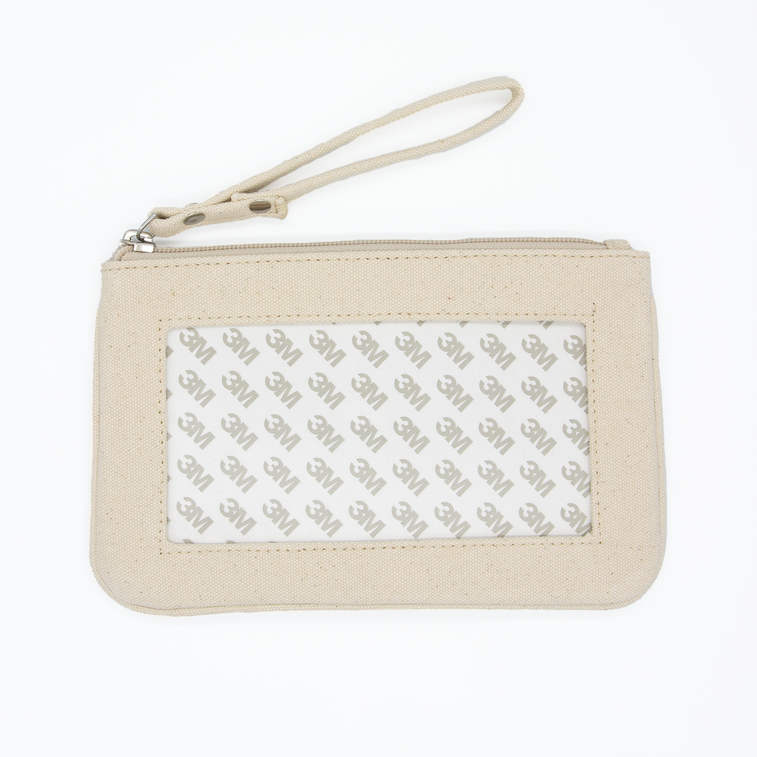 Natural Canvas Clutch with Rectangle Insert