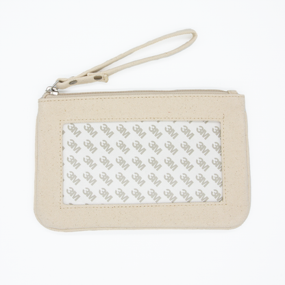 Natural Canvas Clutch with Rectangle Insert