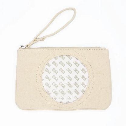 Natural Canvas Clutch with Round Insert